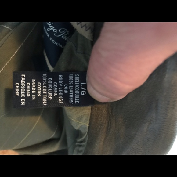 Olive Green Indigo Palms Leather Jacket - Picture 5 of 5